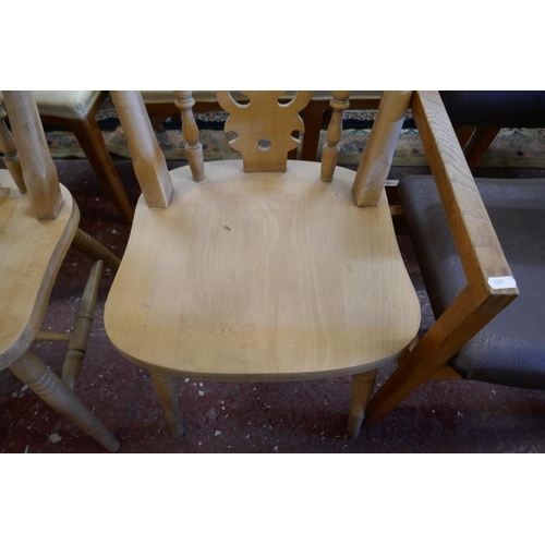 497 - Pair of beechwood dining chairs