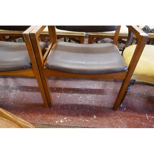 498 - Pair of mid century oak armchairs 