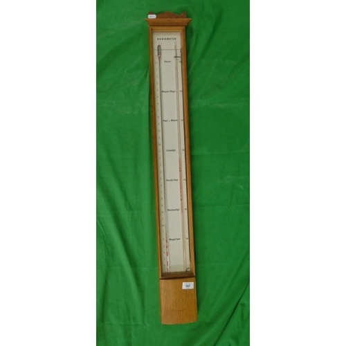 196 - Oak cased barometer