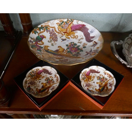 227 - Large Crown Derby comport together with 2 Crown Derby dishes