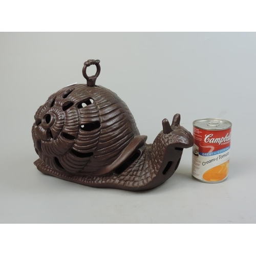 245 - Vintage cast iron snail shaped lantern