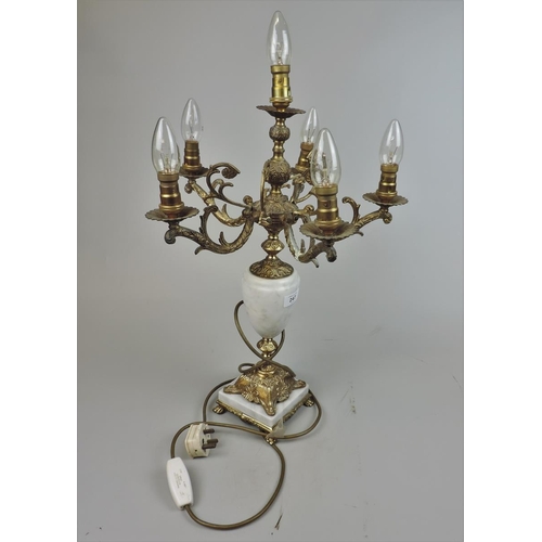 247 - Ornate 6 branch table lamp