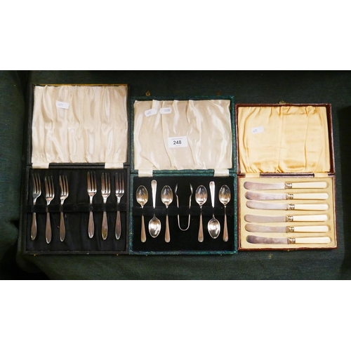 248 - Collection of cased flatware