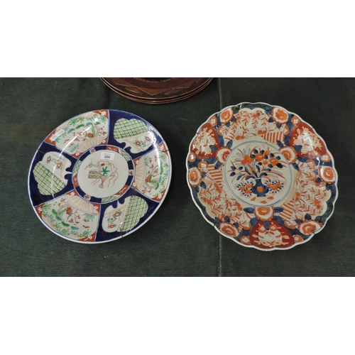 266 - 2 large Imari chargers