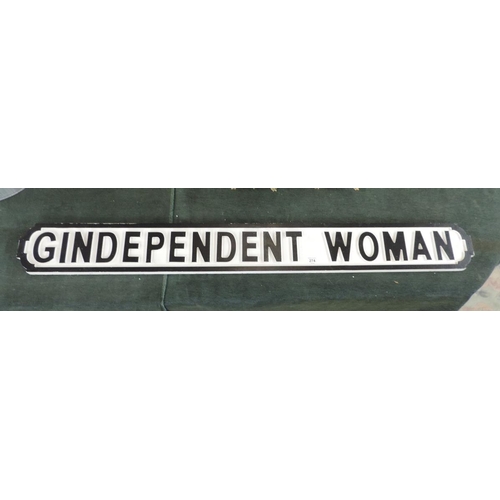 274 - Wooden Gin Dependant Woman sign