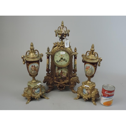 276 - French clock garniture - Approx. height of clock: 41cm