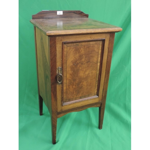 287 - Antique inlaid walnut pot cupboard