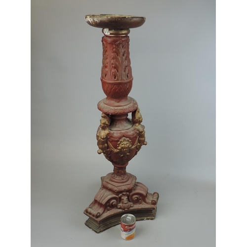 289 - Antique polychrome torchiere