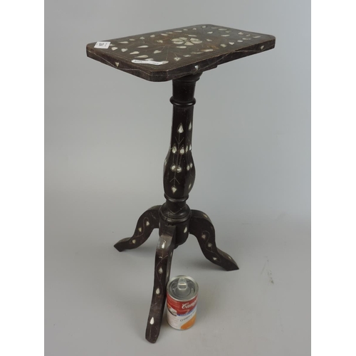 294 - Antique tripod table inlaid with mother-of-pearl