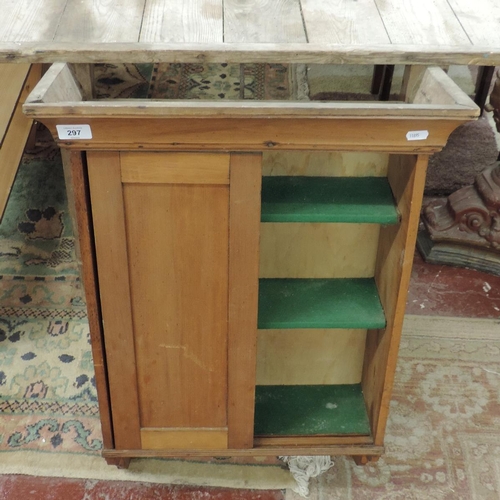 297 - Antique satinwood wall hanging cupboard with doors