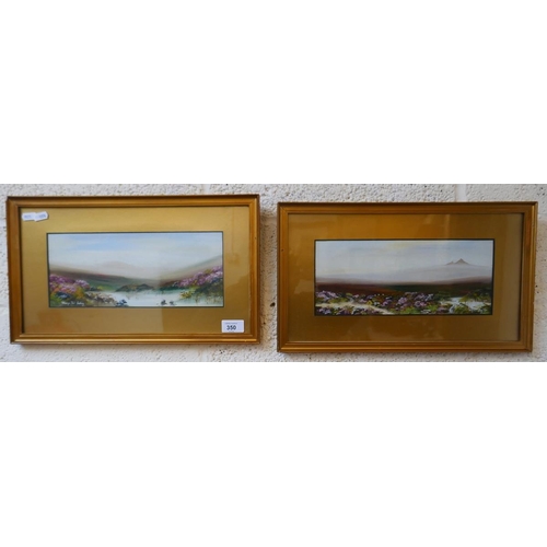 350 - Pair of oils rural scenes - Approx image size: 30cm x 13cm