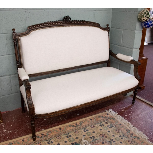 367 - Pretty French style mahogany framed salon sofa