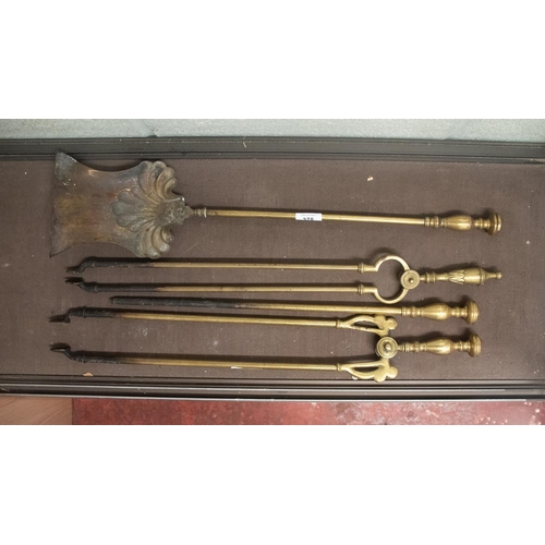 378 - Brass companion set