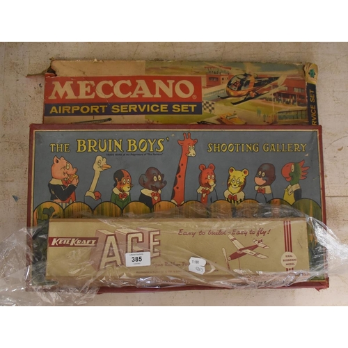 385 - Collection of vintage games to include Meccano