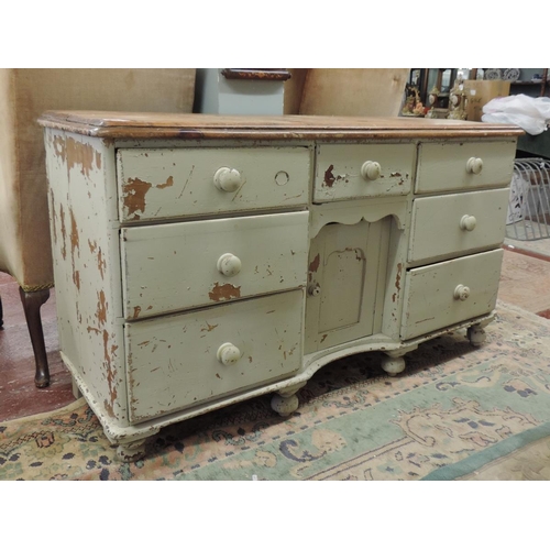 401 - Painted dresser baseL: 155cm W:54cm H: 88cm approx.