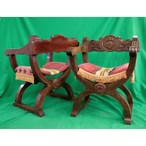 409 - Pair of X-framed chairs