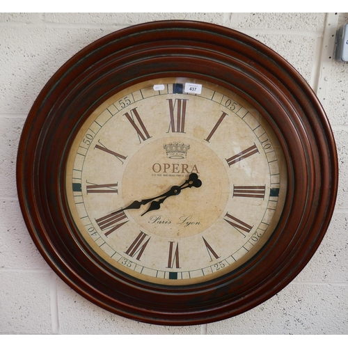 437 - Large wall clock marked Opera