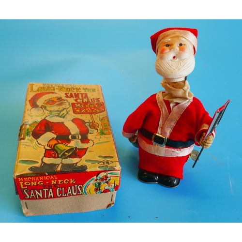 449 - Mechanical long neck Santa Clause in original box