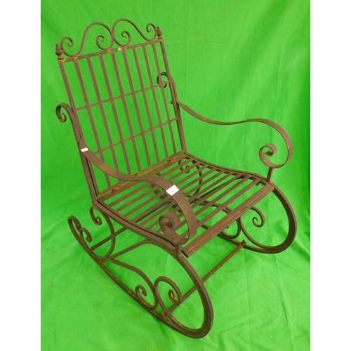 473 - Vintage metal garden rocking chair 
