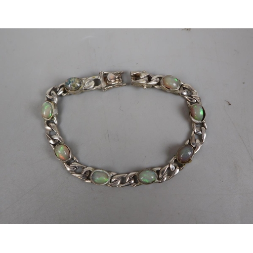 80 - Ethiopian wello opal silver bracelet