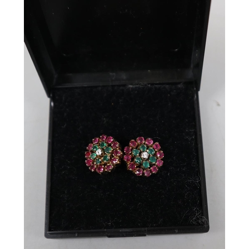 87 - Pair of antique stone set earrings