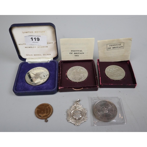 119 - Collection of coins & medallions etc