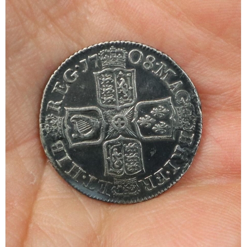 132 - Coin - Anne 1708 shilling