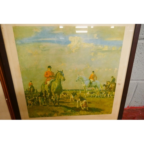 318 - 2 prints - 'On The Moors' signed Munnings & 'Walking Out' signed Michael Lyne