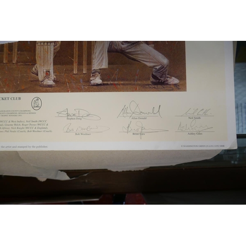 359 - Signed L/E print Warwickshire County Cricket Club team of the 90s