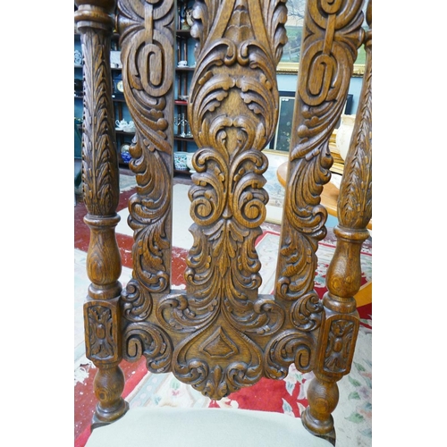 363 - Fine pair of well carved tall Russian chairs - Approx height: 172cm