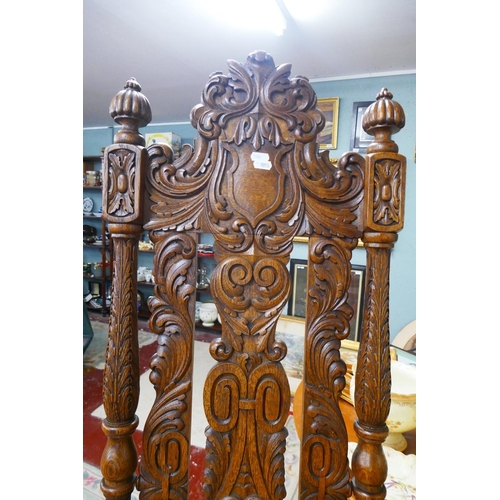 363 - Fine pair of well carved tall Russian chairs - Approx height: 172cm