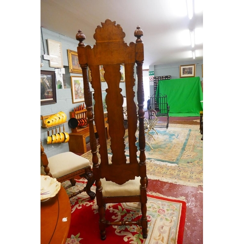 363 - Fine pair of well carved tall Russian chairs - Approx height: 172cm