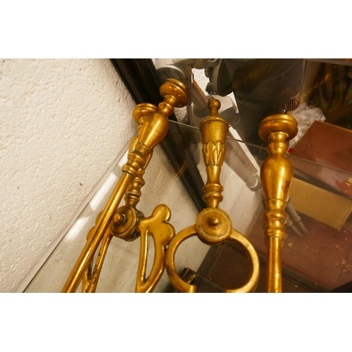 378 - Brass companion set