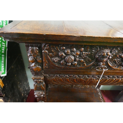 394 - Carved oak hall cabinet - Approx size W: 85cm D: 46cm H: 94cm