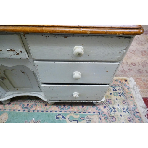 401 - Painted dresser baseL: 155cm W:54cm H: 88cm approx.