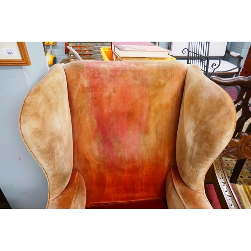 408 - Pair of well shaped wing-back chairs