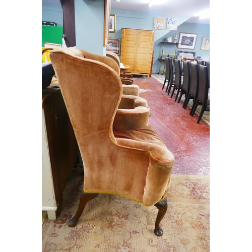 408 - Pair of well shaped wing-back chairs