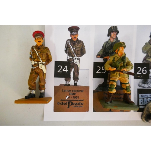 424 - Collection of military figures to include Del Prado, King & Country etc