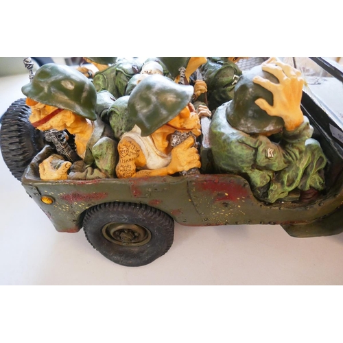 427 - L/E model of a military Jeep together with model of bridge