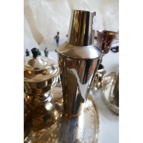 434 - Collection of silver plate etc to include cocktail shaker