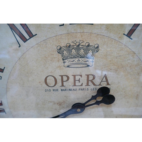437 - Large wall clock marked Opera