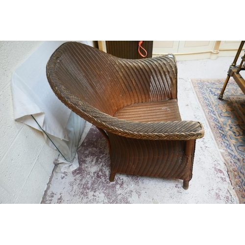 438 - Lloyd Loom chair with cabinet