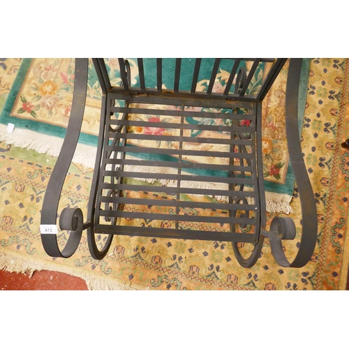 473 - Vintage metal garden rocking chair 