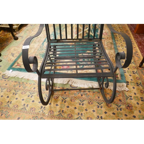 473 - Vintage metal garden rocking chair 