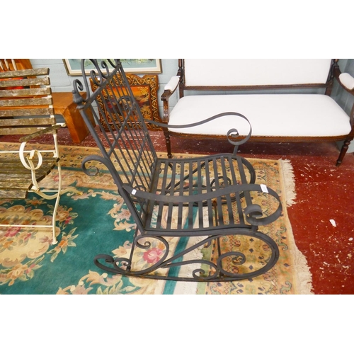 473 - Vintage metal garden rocking chair 