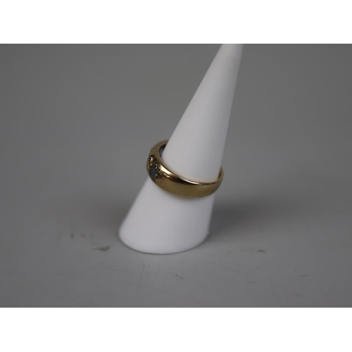 64 - 9ct gold aquamarine diamond set ring - Size O