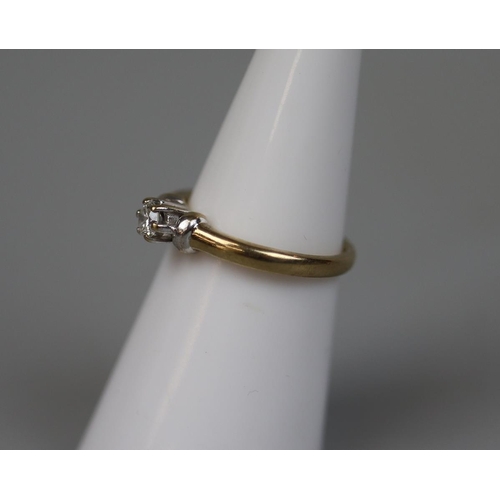 68 - 9ct gold diamond solitaire ring - Size K
