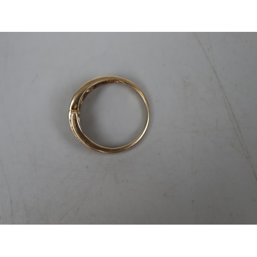 71 - 9ct gold channel diamond set ring - Size M½