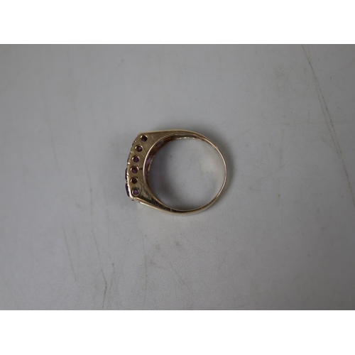 72 - 9ct gold amethyst & diamond set ring - Size P½