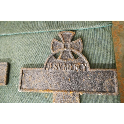 278 - Pair of cast iron grave markers - Approx height: 100cm